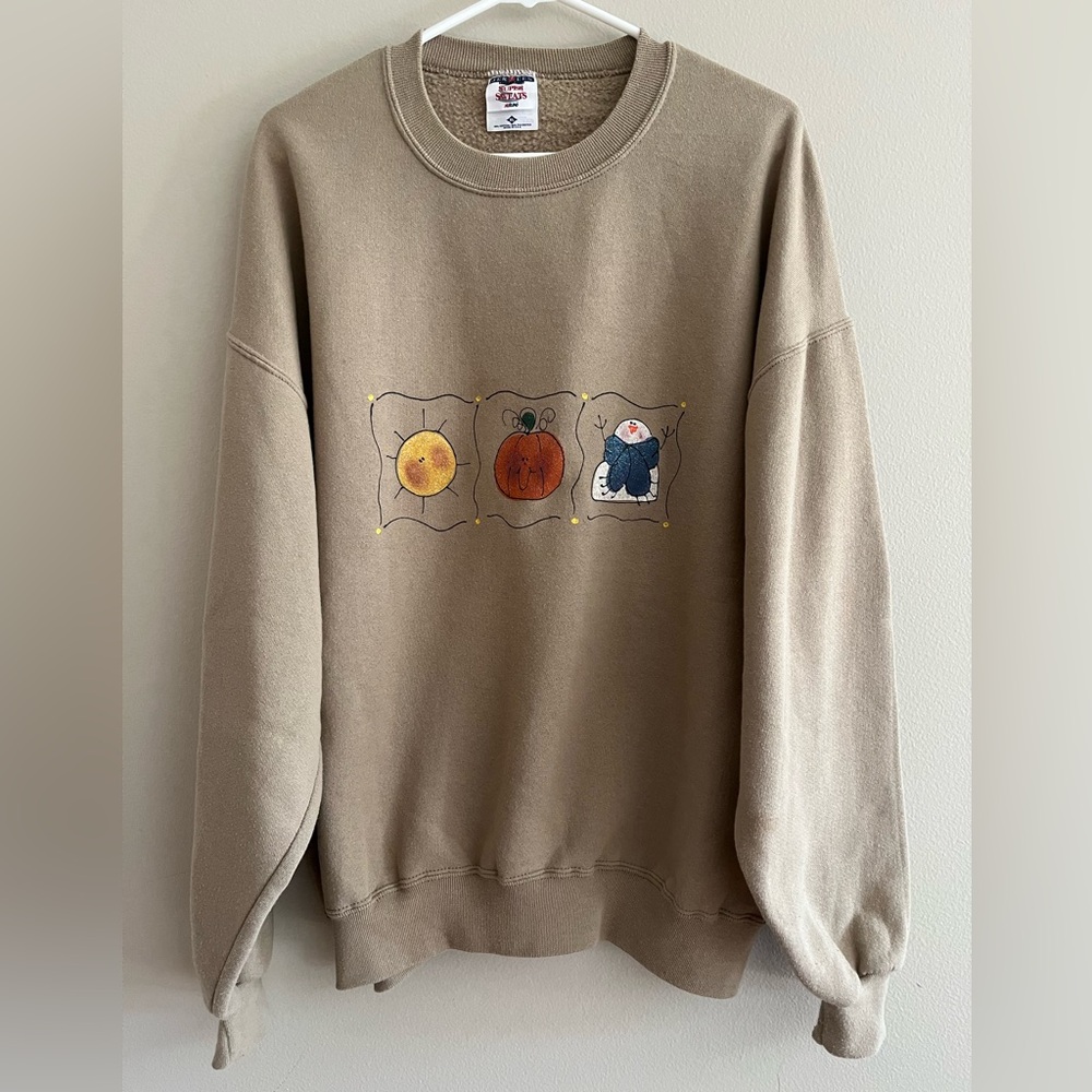 Vintage 90’s Jerseys Tan Super Sweatshirt - Picture 3 of 6